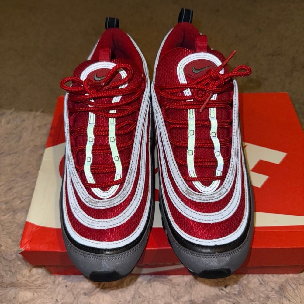 Nike Air Max Red and Gray Sneakers